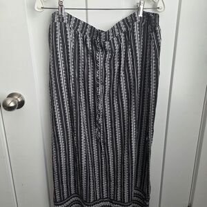 Apt. 9 Black and White Vertical Striped Maxi Skirt